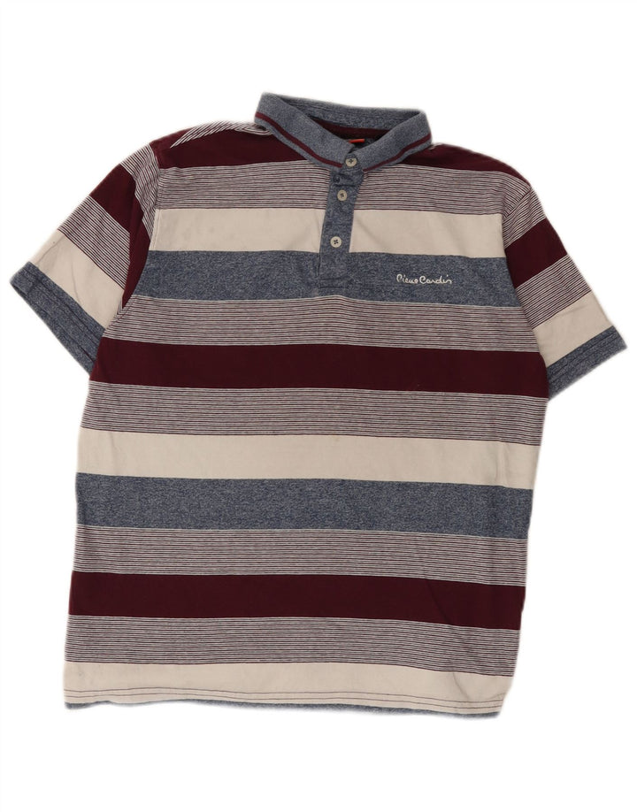 Polo da uomo Pierre Cardin in cotone a righe multicolori medie