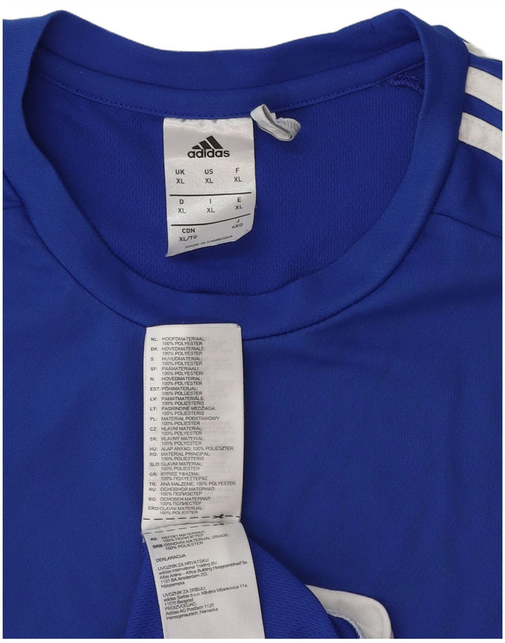 Adidas Uomo Climalite T-shirt Top XL Blu Colourblock Poliestere