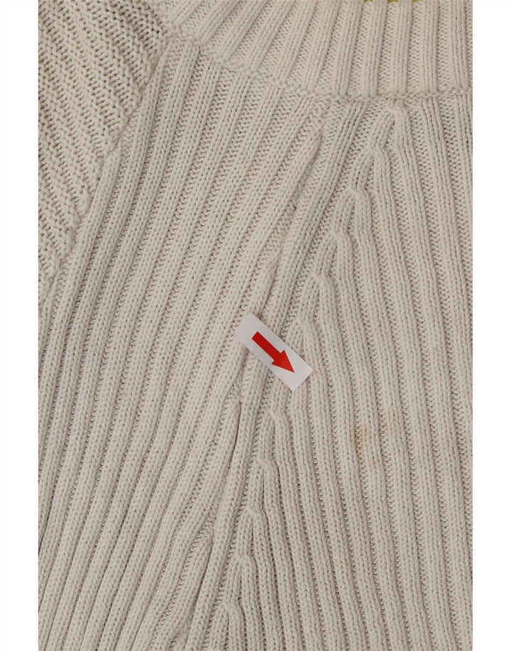 Maglione maglione girocollo oversize corto da donna Topshop UK 12 bianco medio