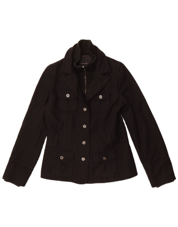 Giacca blazer a 4 bottoni da donna Zara UK 14 2Poliestere nero medio
