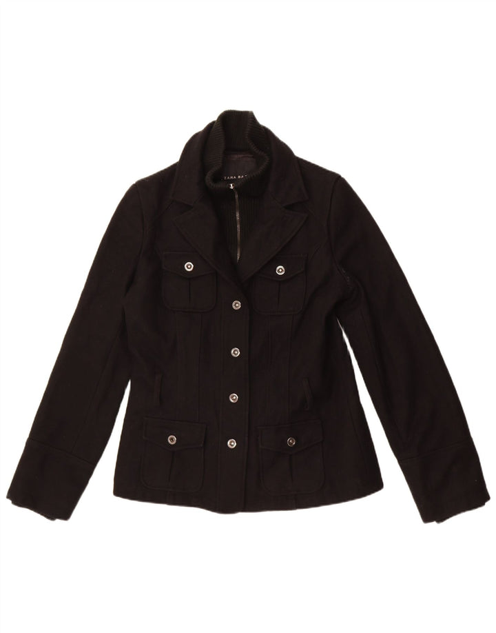 Giacca blazer a 4 bottoni da donna Zara UK 14 2Poliestere nero medio