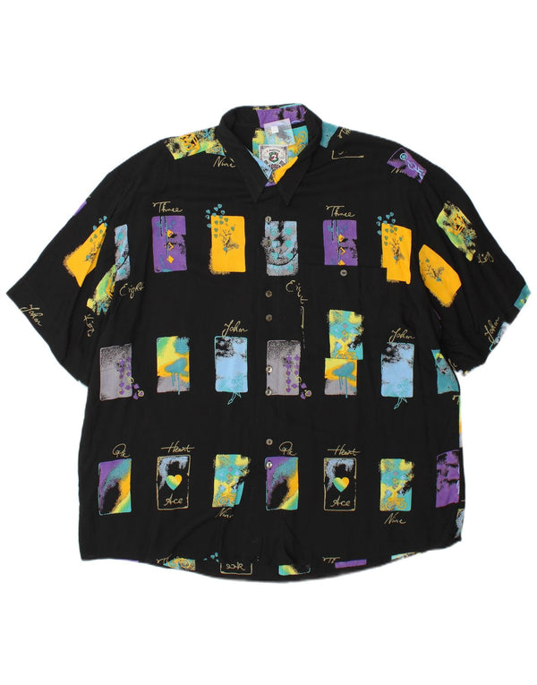 Camicia a maniche corte da uomo Goldress Taglia 43/44 XL Nera geometrica