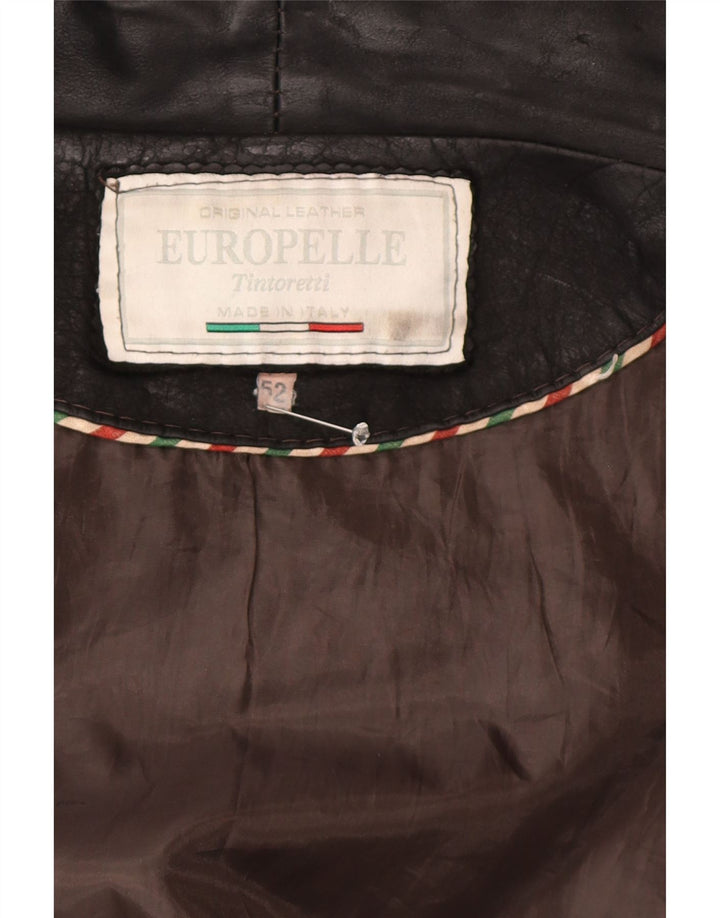 Giacca in pelle vintage da uomo IT 52 XL Nera