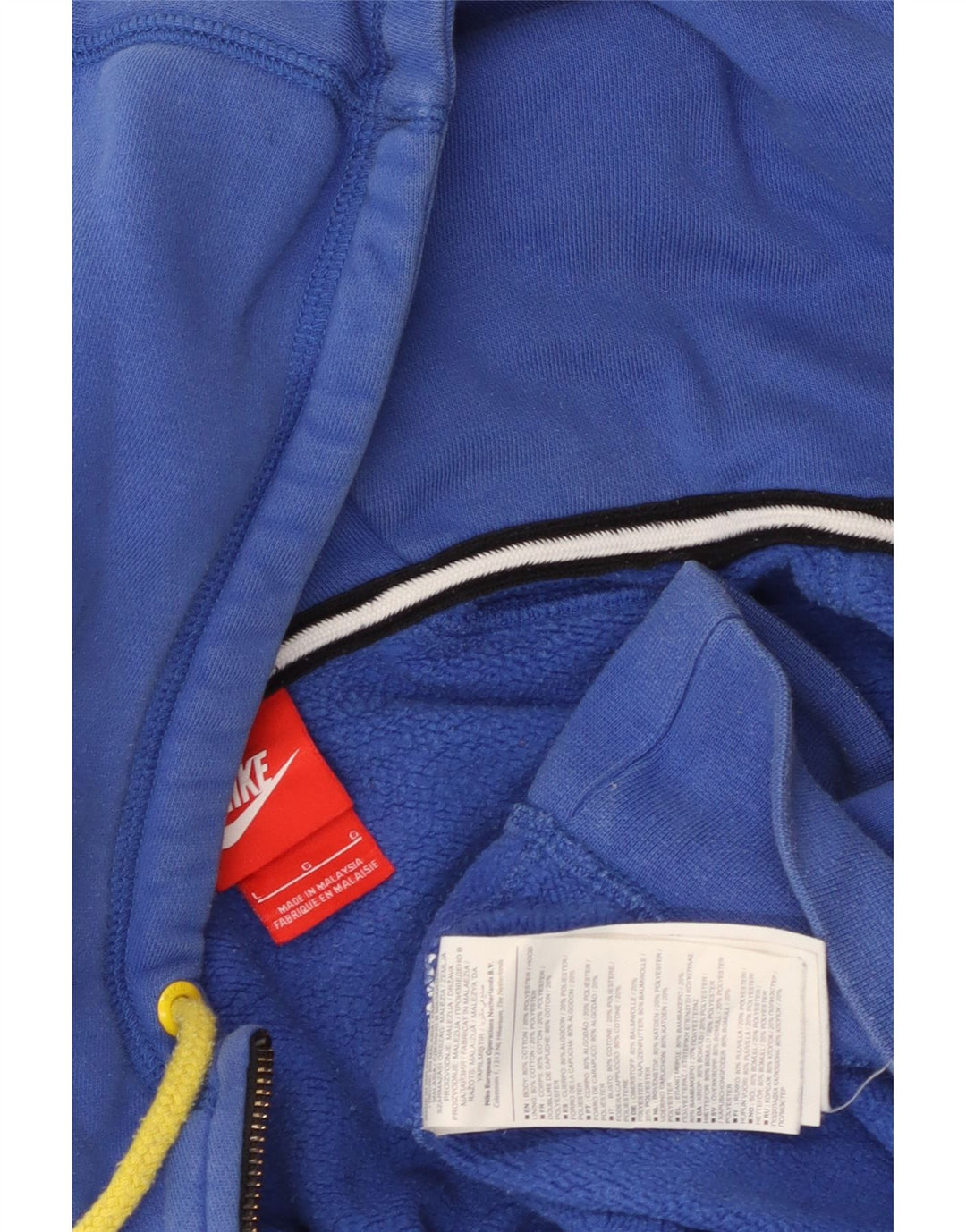 Felpa con cappuccio e zip Nike da uomo, grande, in cotone blu