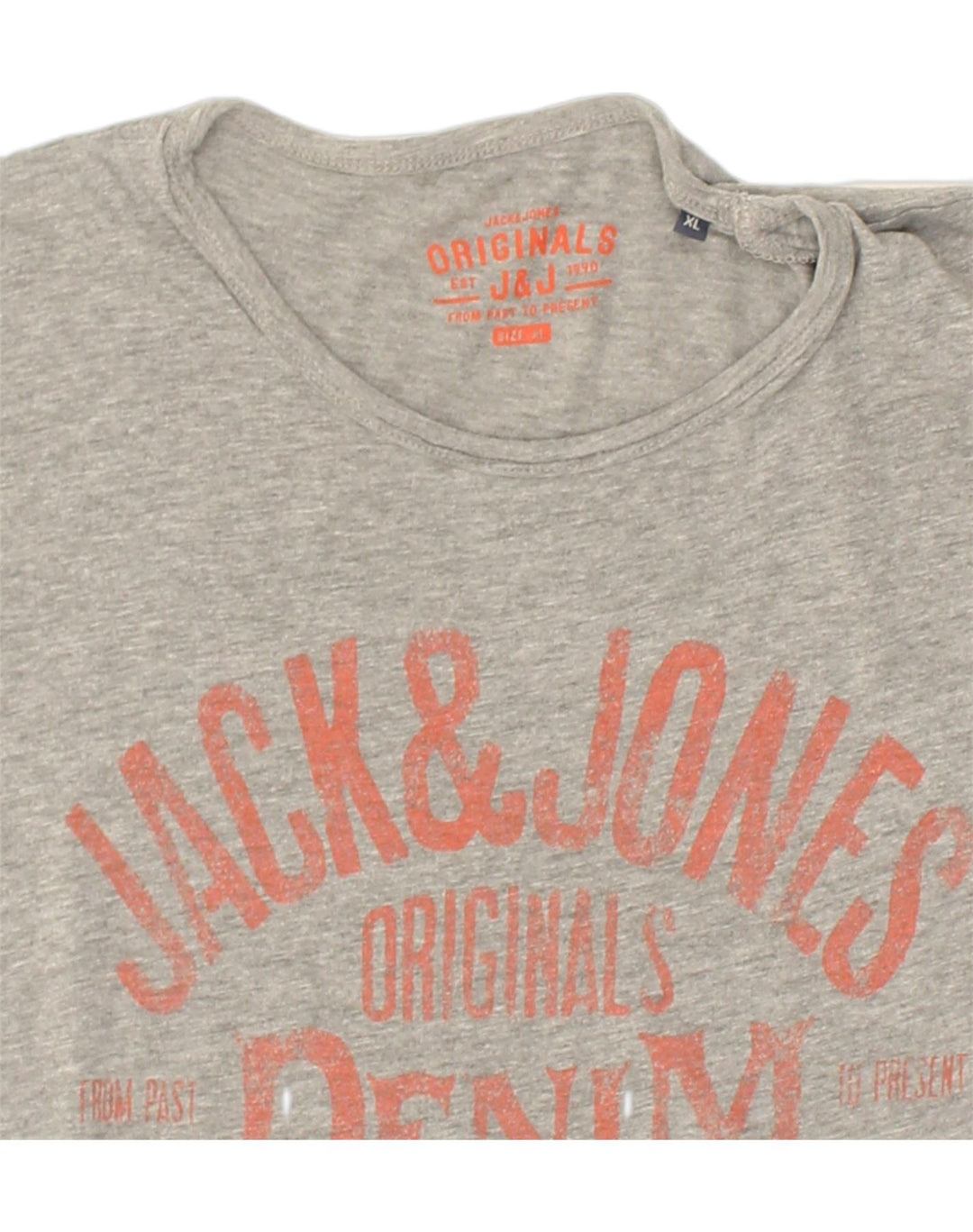JACK & JONES Mens Graphic T-Shirt Top XL Grey Cotton | Vintage Jack & Jones | Thrift | Second-Hand Jack & Jones | Used Clothing | Messina Hembry 