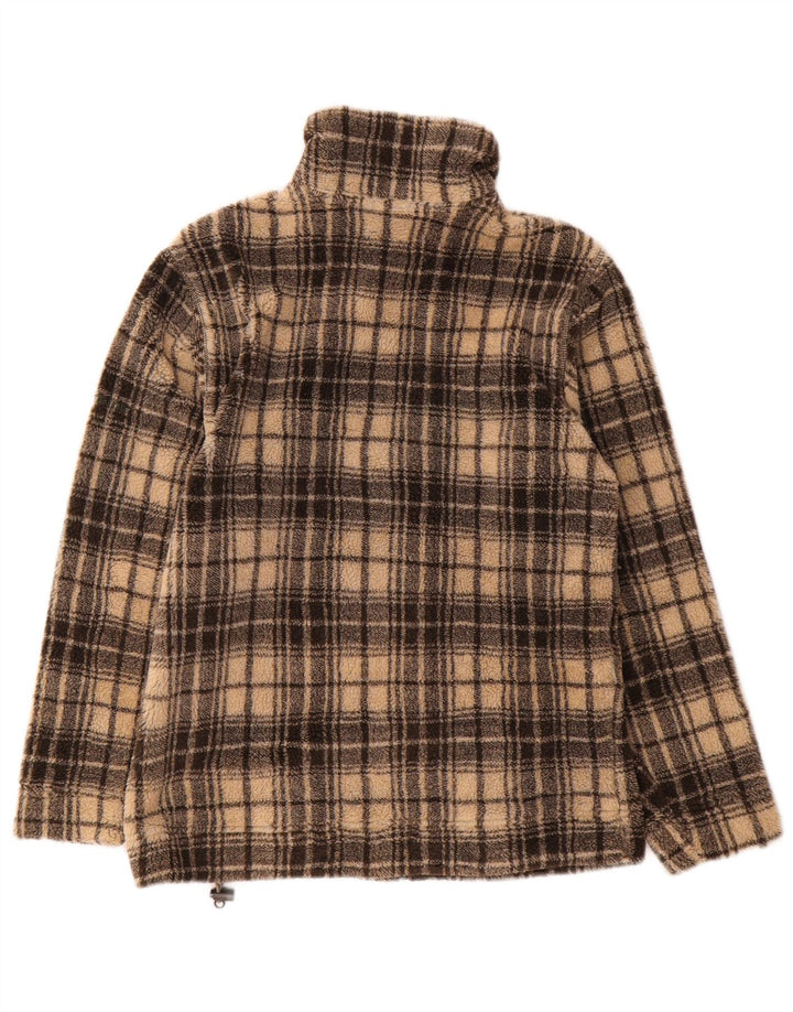 Giacca in pile oversize da donna Think Pink UK 6 XS Poliestere a quadri beige