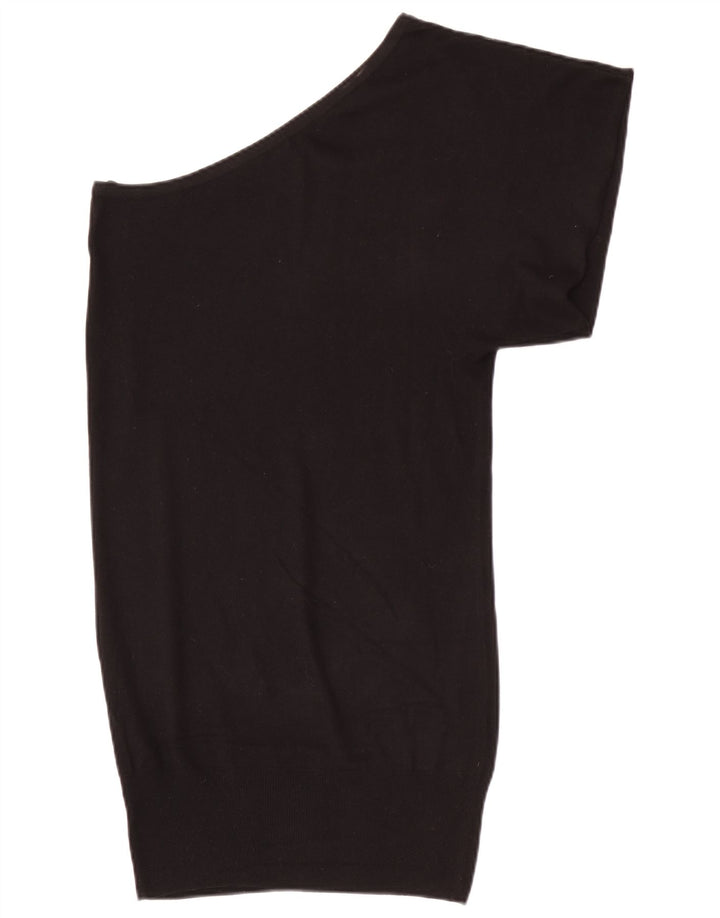 Massimo Dutti Abito maglione monospalla da donna UK 12 Seta nera media