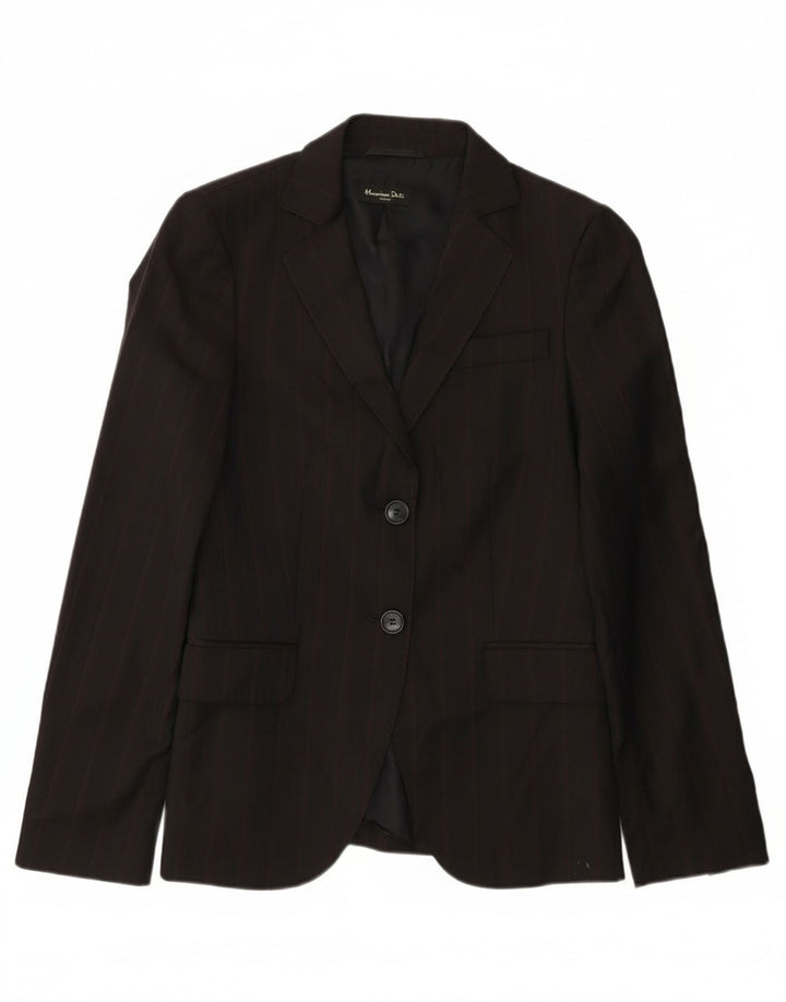 Giacca blazer da donna a 2 bottoni Massimo Dutti EU 36 XS lana gessata nera