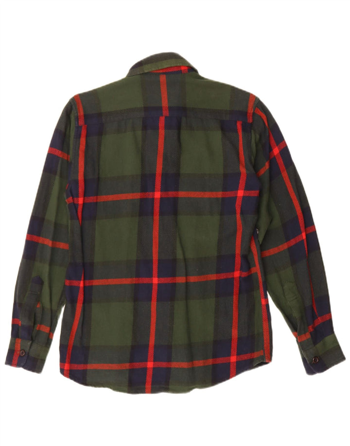 CALVIN KLEIN JEANS Mens Regular Fit Flannel Shirt Small Green Check