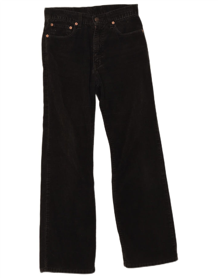 Pantaloni Levi's da donna in velluto a coste bootcut W28 L30 cotone nero