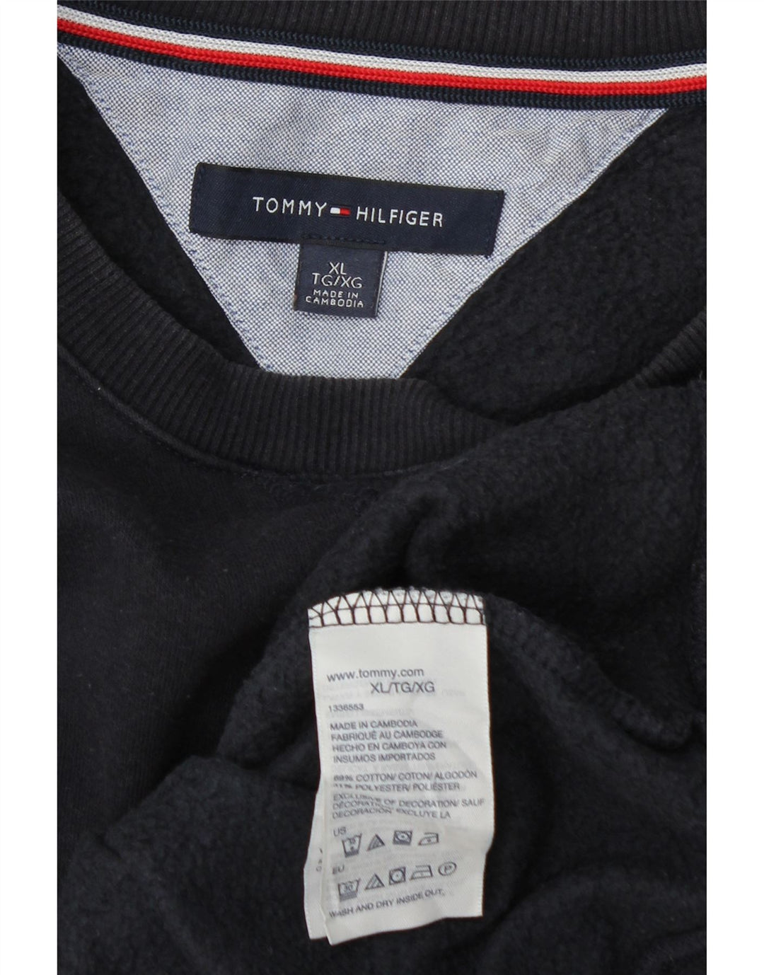 Tommy Hilfiger Uomo Felpa Maglione XL Blu Navy Cotone