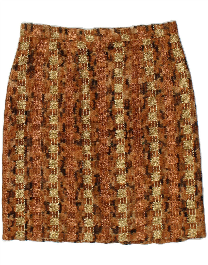 VINTAGE Womens Abstract Pattern Pencil Skirt W30 Medium Brown Vintage Vintage and Second-Hand Vintage from Messina Hembry 