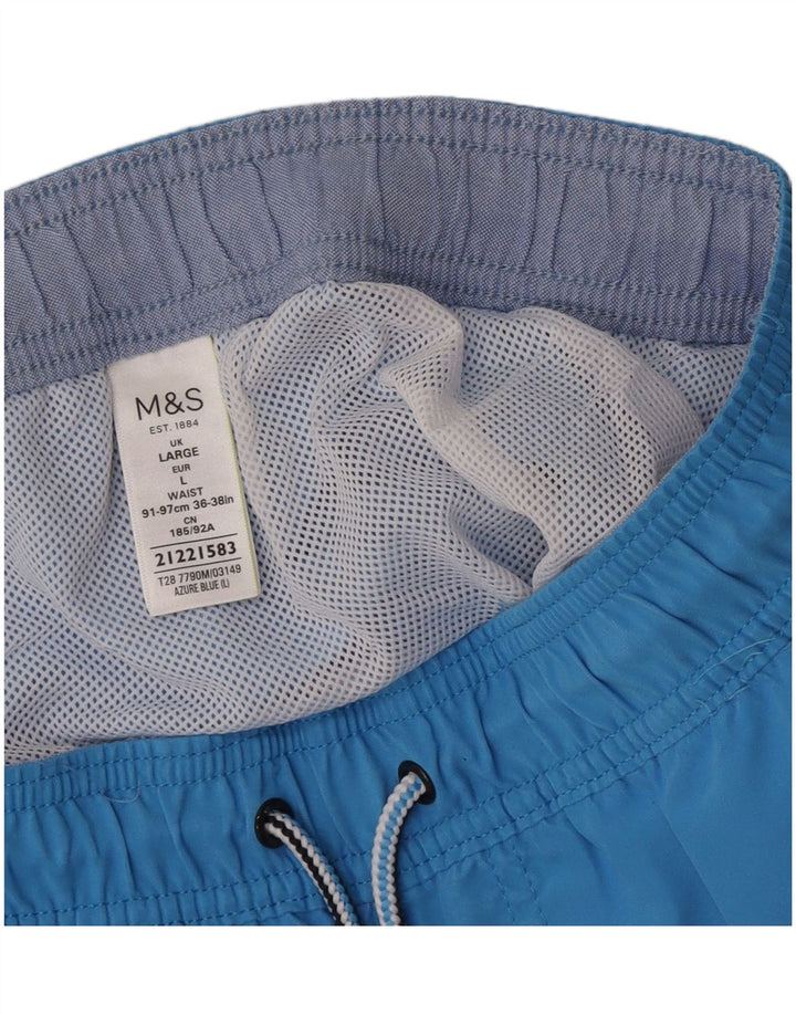 Pantaloncini da bagno regolari da uomo Marks & Spencer grandi in poliestere blu