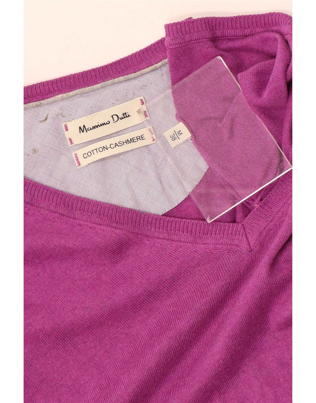 Maglione da uomo con scollo a V Massimo Dutti in cotone viola medio