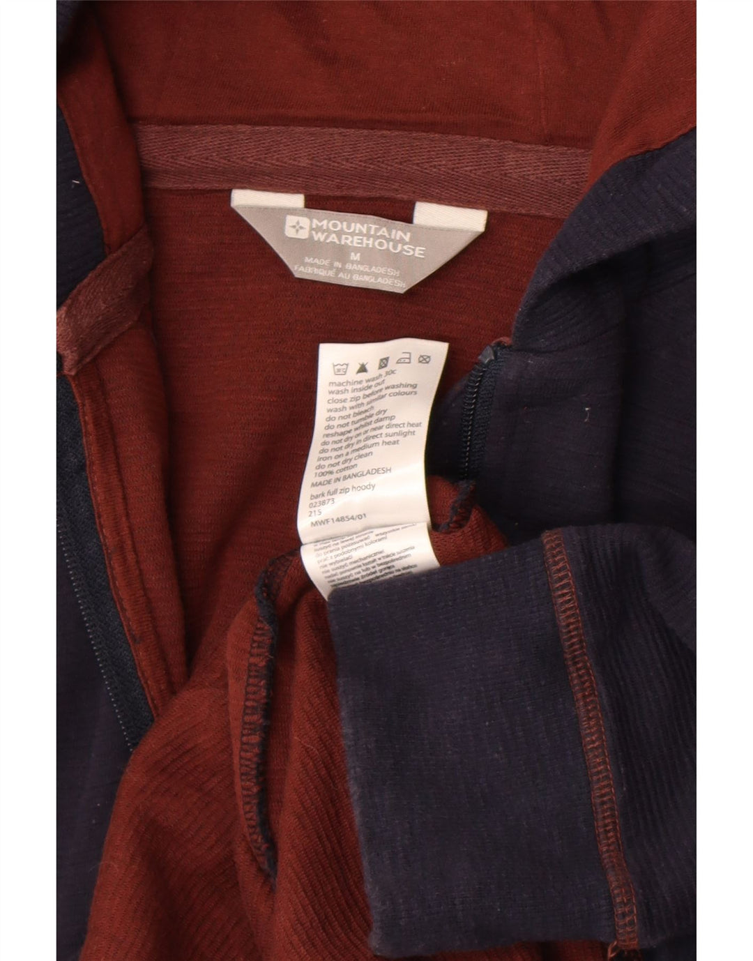 Maglione con cappuccio e zip da uomo Mountain Warehouse in cotone blu navy medio