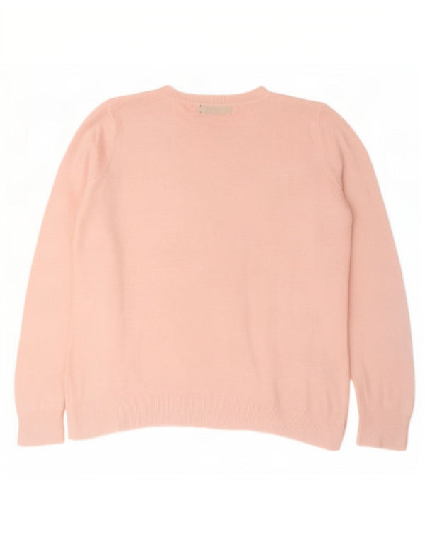Maglione maglione oversize con scollo a barca da donna Marks & Spencer UK 16 grande rosa