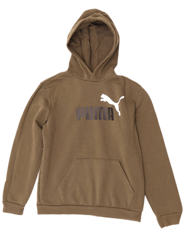 Felpa con cappuccio grafica da ragazzo Puma 15-16 anni in cotone kaki