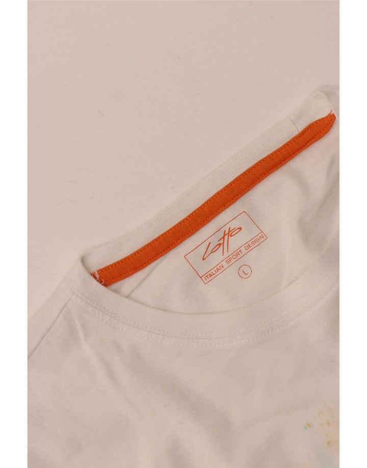 T-shirt grafica da donna Lotto Top UK 16 Large Bianca