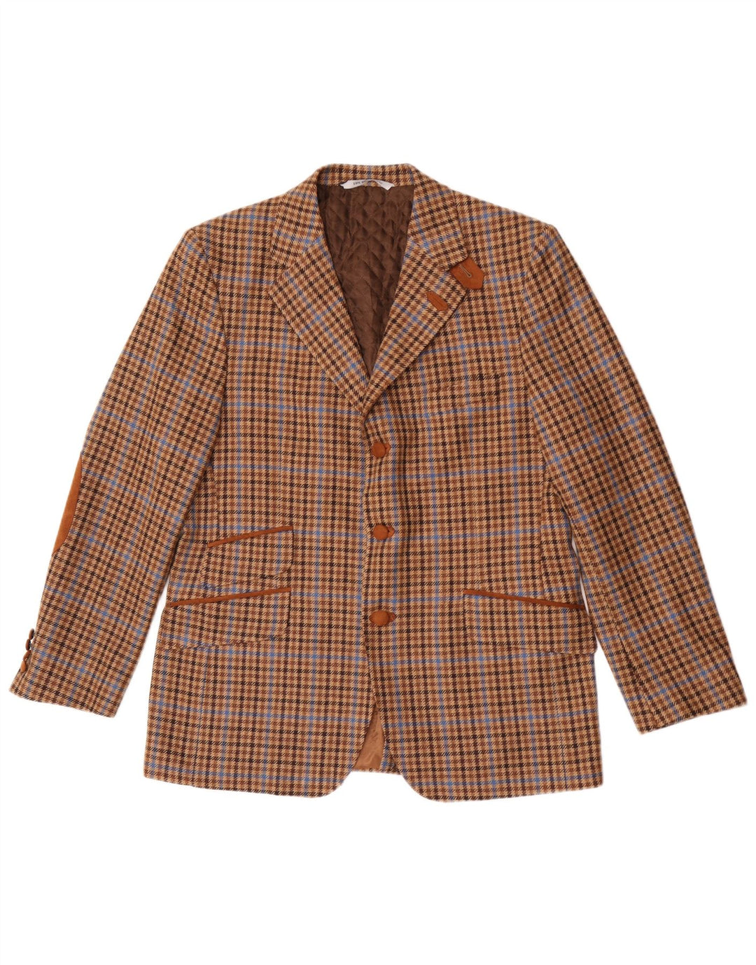 Giacca blazer da uomo a 3 bottoni Bostonian IT 52 XL lana pied de poule marrone