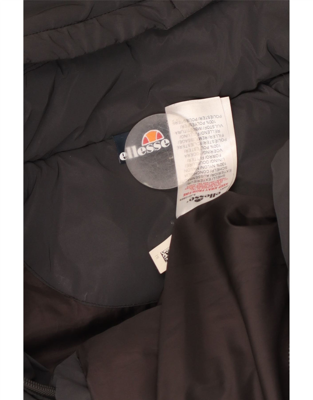 Giacca imbottita con cappuccio da donna Ellesse UK 14 nylon nero medio