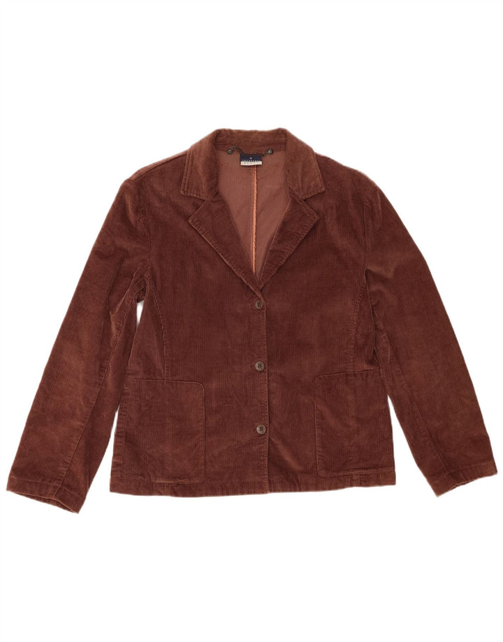 Giacca Blazer 3 Bottoni Donna Trussardi in Velluto a Coste IT 46 Large in Cotone Marrone