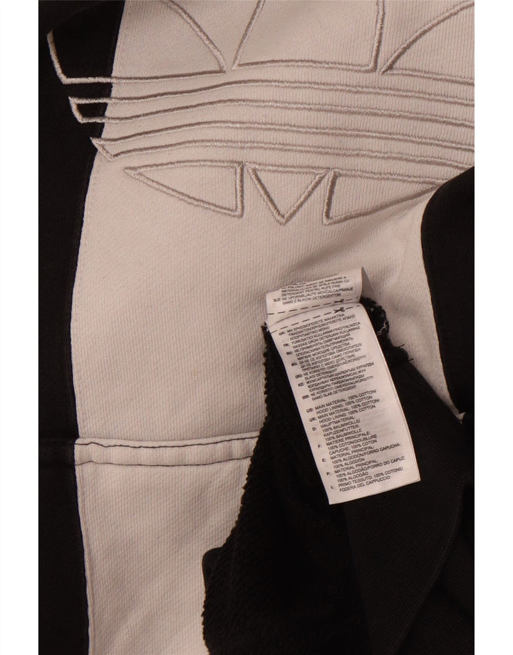 Maglione con cappuccio grafico da uomo ADIDAS grande in cotone color block nero