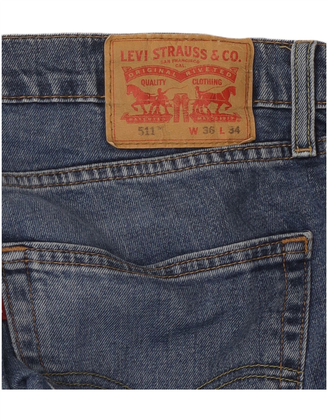 Jeans slim da uomo LEVI'S W36 L34 cotone blu