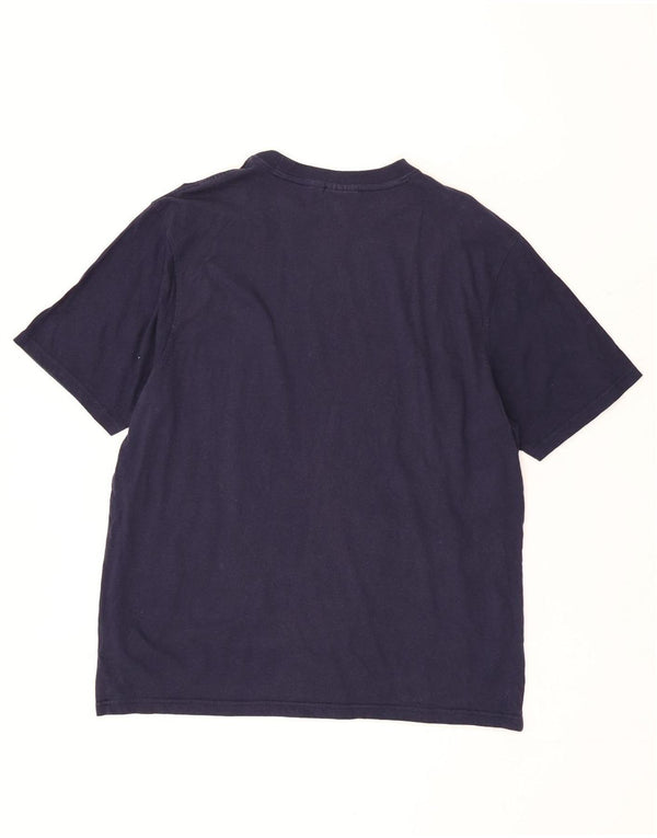 T-shirt grafica da uomo Fila Top XL in cotone color block blu navy