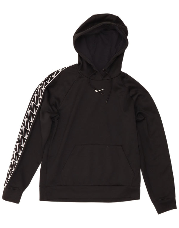 Felpa con cappuccio oversize grafica Nike da donna UK 6 XS poliestere nero