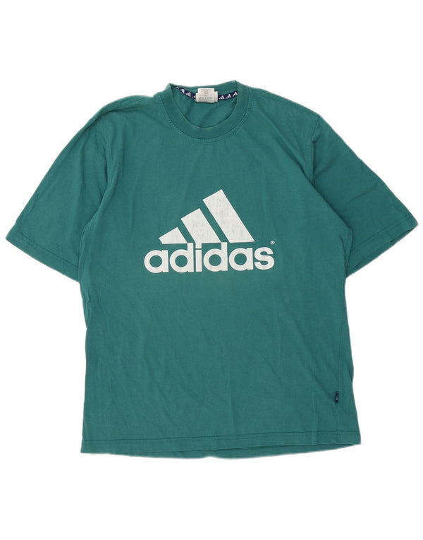 T-shirt grafica da uomo Adidas Top UK 40/42 cotone blu medio
