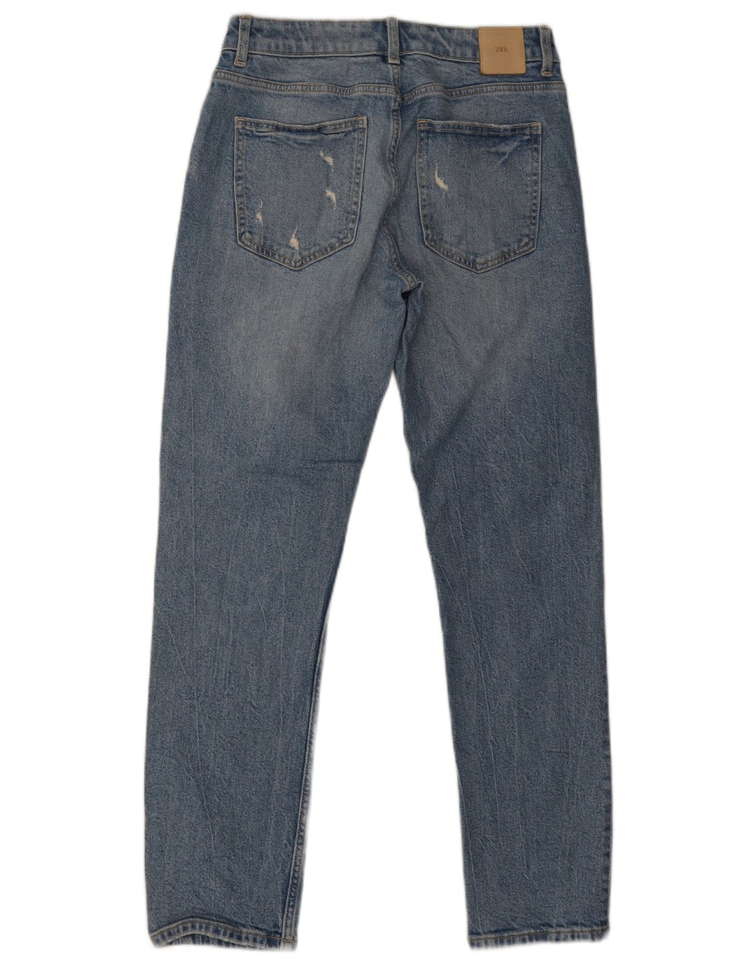 Jeans slim invecchiati Zara da donna EU 36 XS W26 L28 Blu