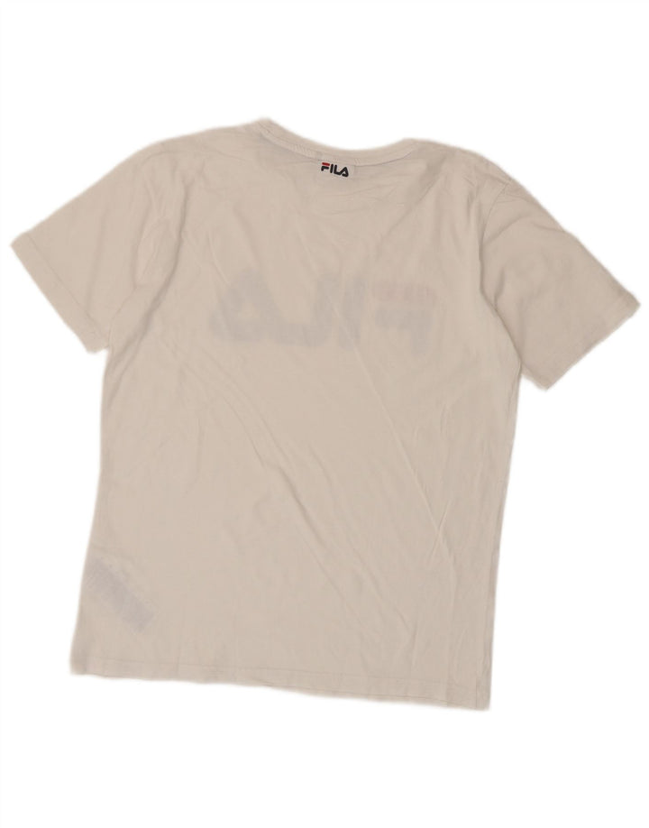 T-shirt grafica Fila da bambino 15-16 anni in cotone bianco