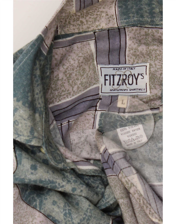 Camicia Uomo Fitzroy Large Verde Patchwork Viscosa