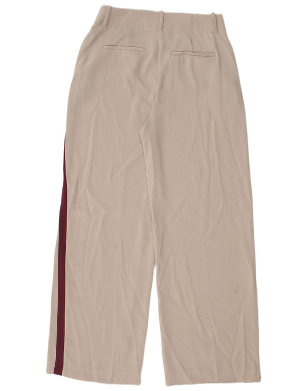 Pantaloni casual a gamba larga da donna Reiss UK 10 Small W30 L30 Beige Colourblock