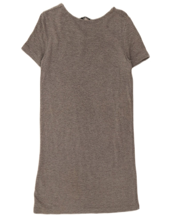 Abito T-shirt Zara da donna UK 10 piccolo in viscosa grigia