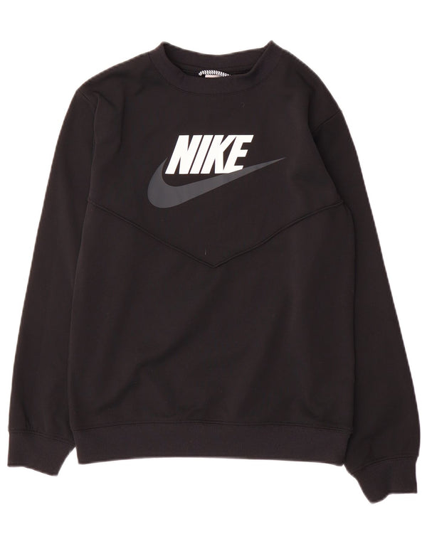 Felpa grafica Nike da bambino, 12-13 anni, grande, in poliestere nero