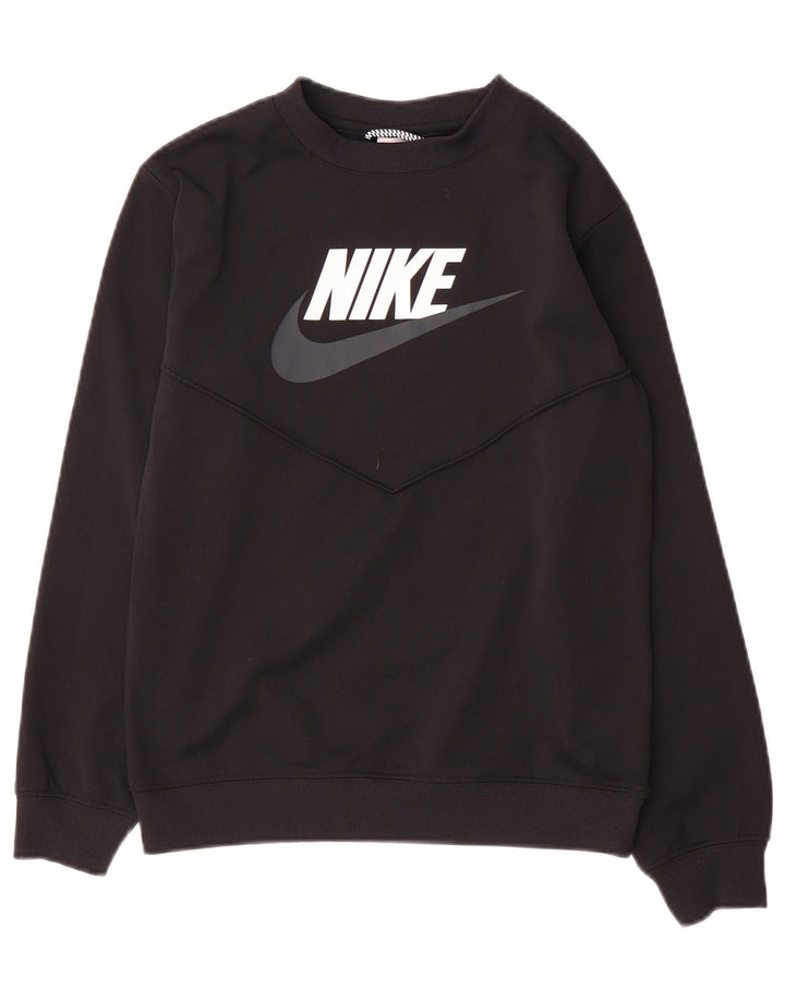 Felpa grafica Nike da bambino, 12-13 anni, grande, in poliestere nero