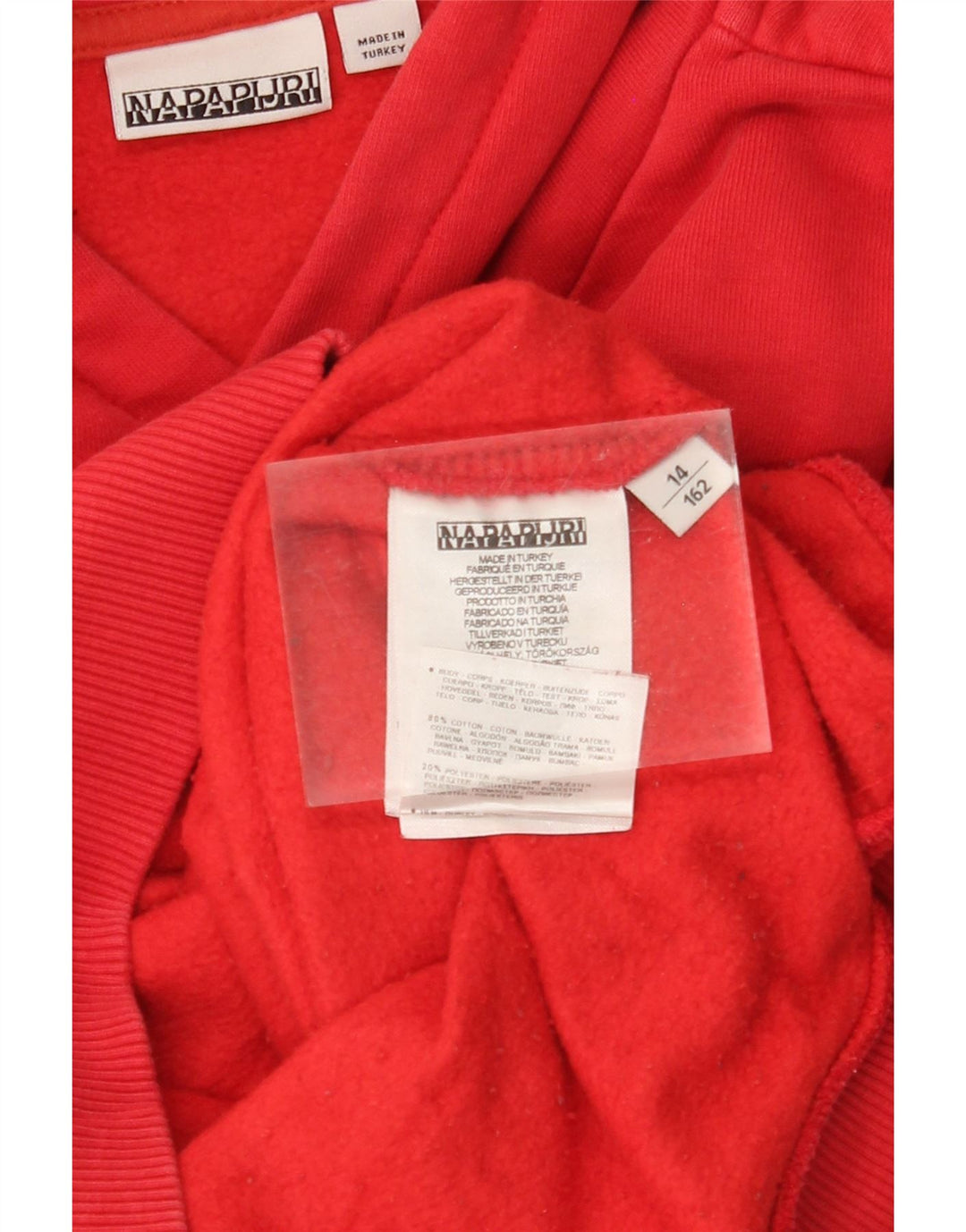 Maglione con cappuccio grafico per ragazzi NAPAPIJRI 13-14 anni in cotone rosso