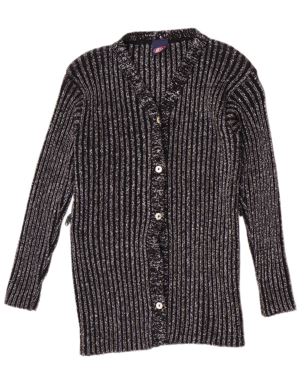 Maglione cardigan vintage per ragazze 10-11 anni in cotone a righe nere
