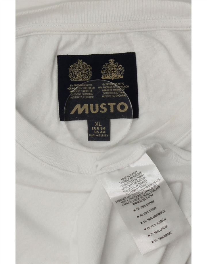 T-shirt da uomo Musto Top XL in cotone bianco
