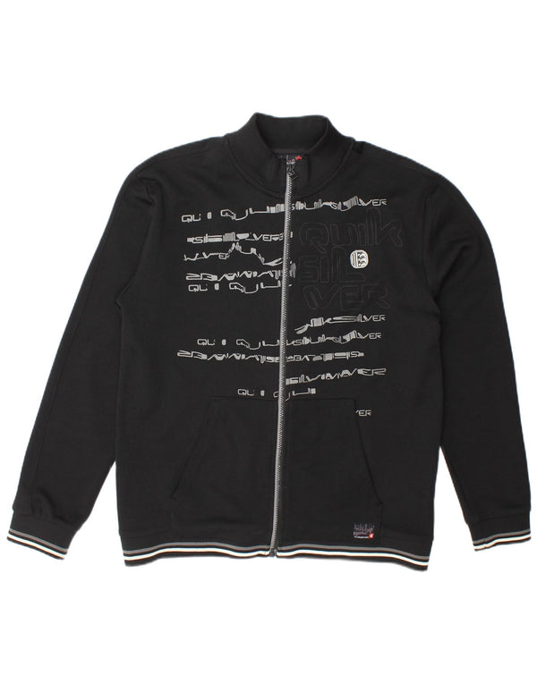 Quiksilver Giacca da tuta grafica da donna UK 16 Large in cotone nero