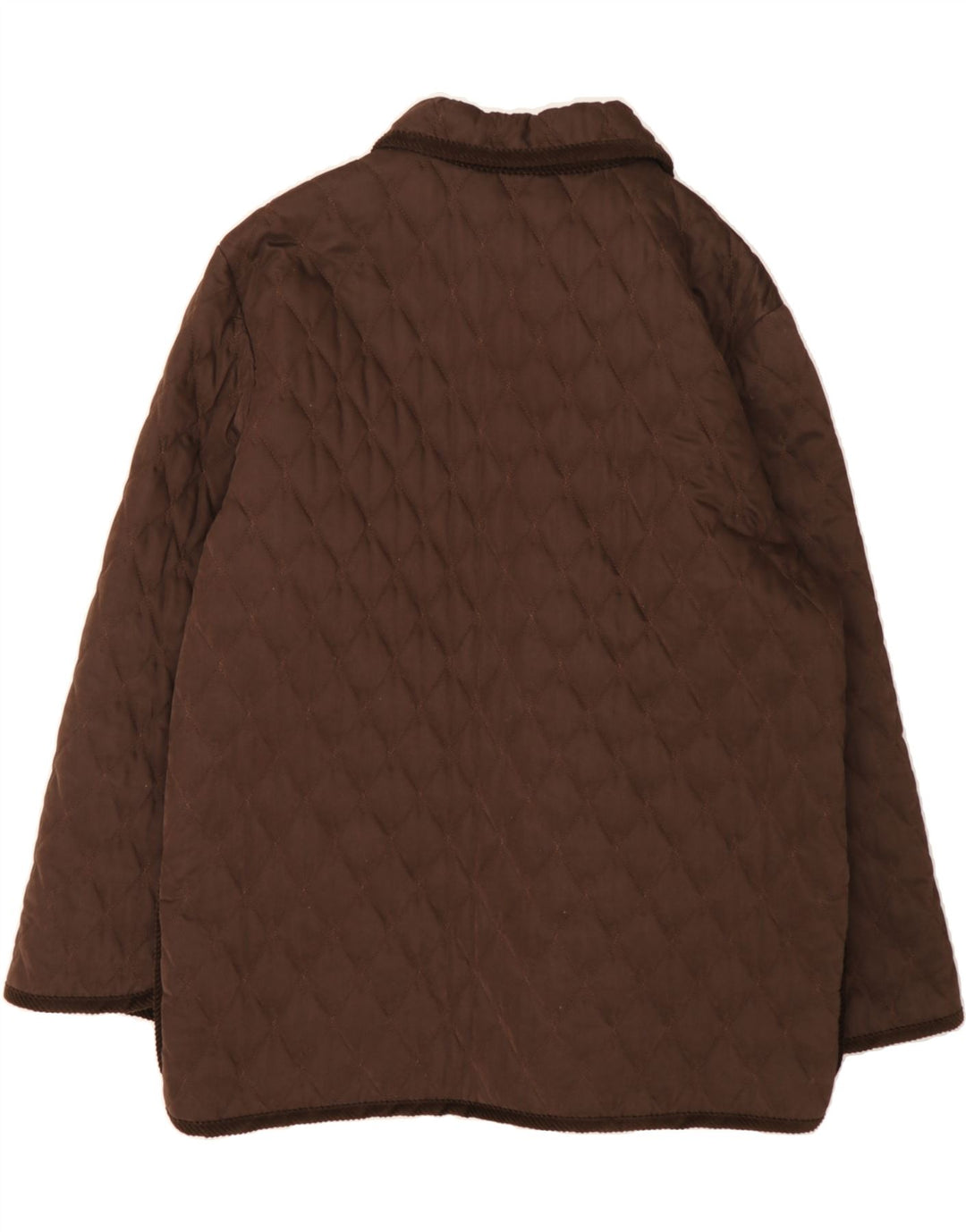 VINTAGE Womens Quilted Jacket UK 18 XL Brown Viscose Vintage Vintage and Second-Hand Vintage from Messina Hembry 
