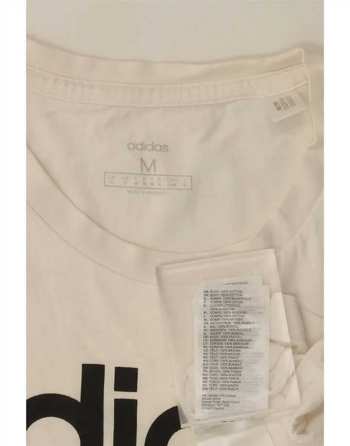 T-shirt grafica da uomo Adidas Top in cotone bianco medio