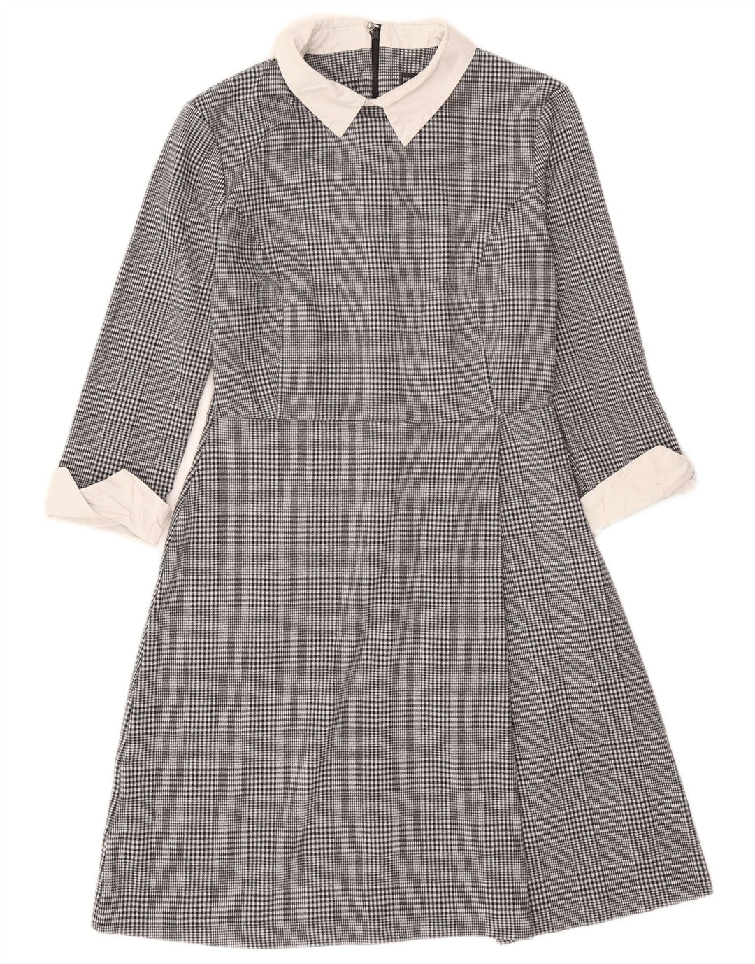 Abito a trapezio da donna Marks & Spencer UK 10 piccolo pied de poule nero
