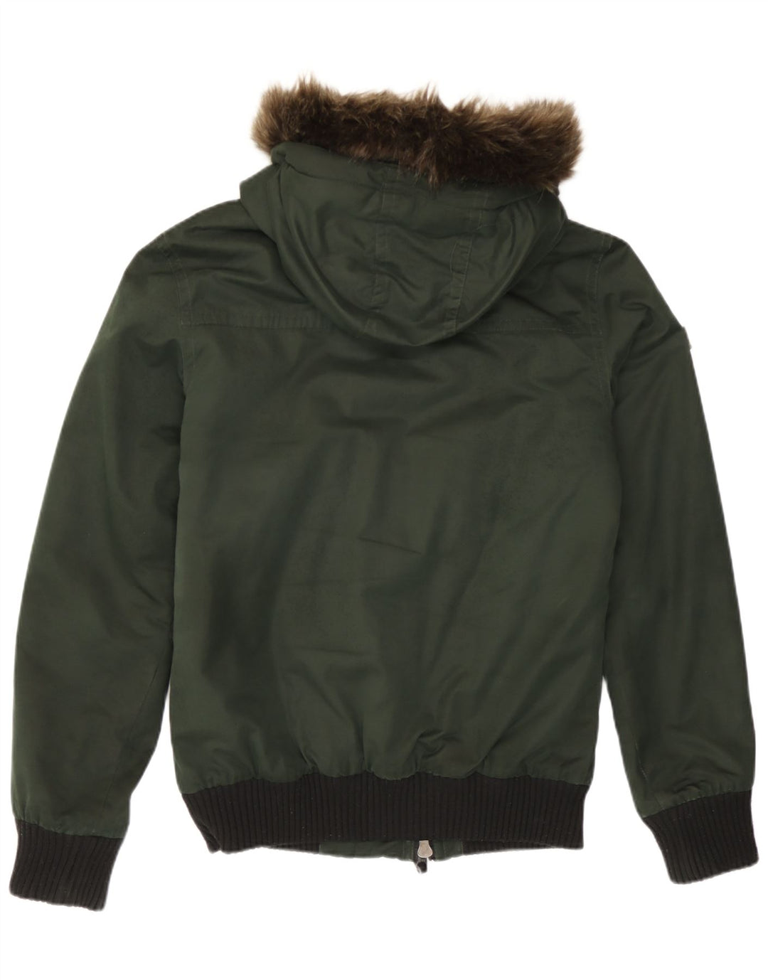 Giubbotto bomber con cappuccio da uomo Superdry UK 36 Small Verde Colourblock Poliestere