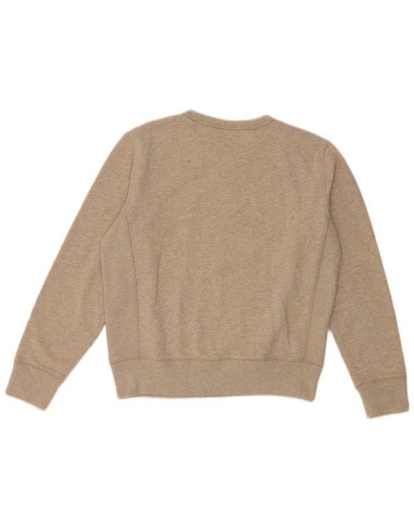 Polo Ralph Lauren Donna Crop Felpa Maglione UK 10 Piccolo Beige