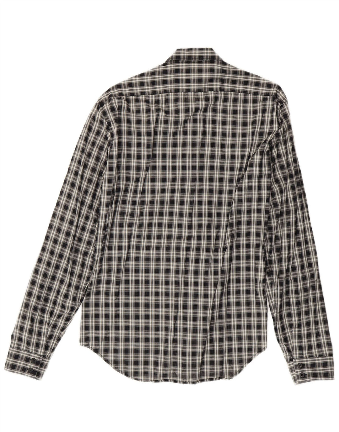 Camicia da uomo Calvin Klein in cotone a quadri neri medio