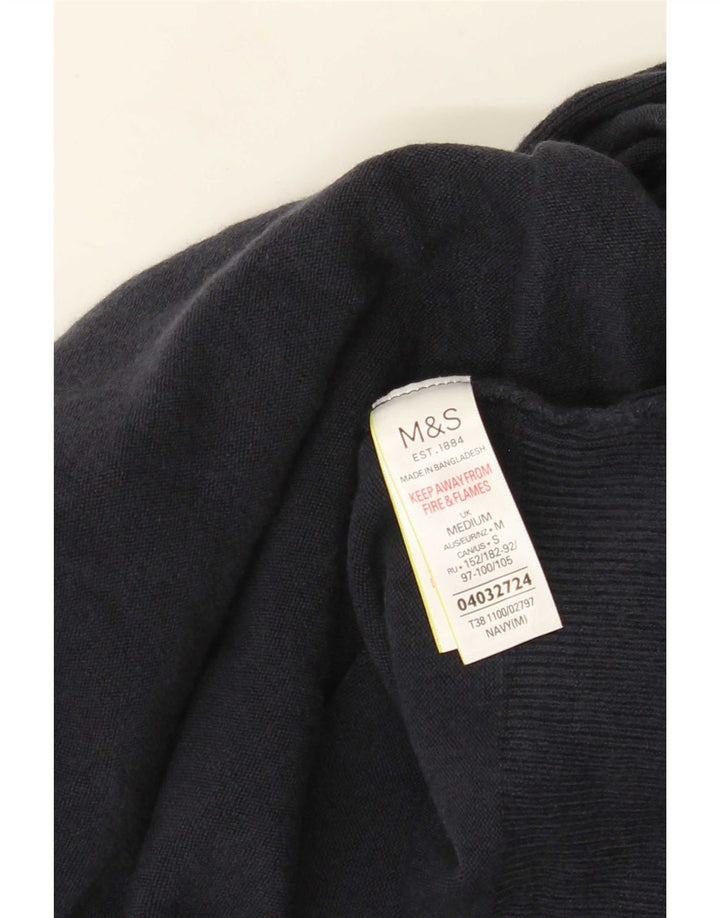 Maglione cardigan aperto da donna Marks & Spencer UK 14 Acrilico blu navy medio