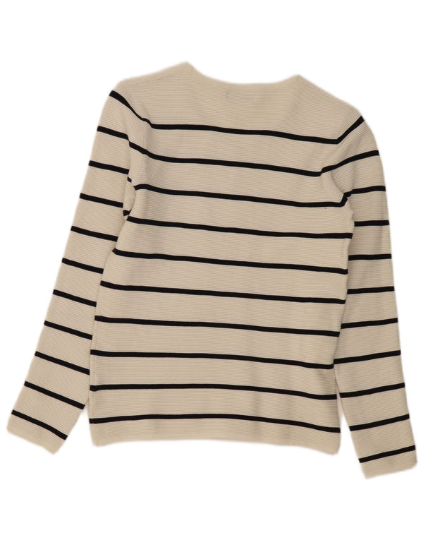 Maglione Zara da uomo con scollo a V piccolo a righe bianche