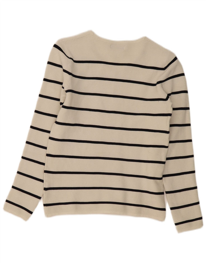 Maglione Zara da uomo con scollo a V piccolo a righe bianche